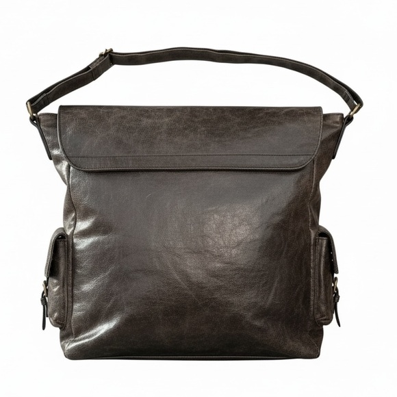 Sondra Robert Squared Vintage Faux Leather Black Rare Shoulder Bag Purse EUC - Picture 4 of 16